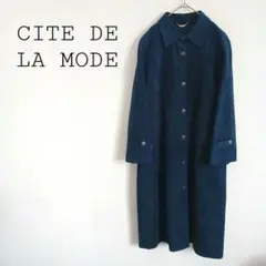 CITE DE LA MODE ヴィンテージ スエード調ロングコート 高見え 紺