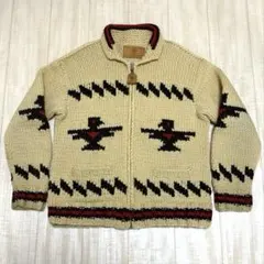 カナディアンセーター カウチンセーター サンダーバード柄 Lサイズ程度 美品