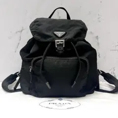 美品】PRADA ナイロン リュック デイパック 三角ロゴ 巾着 テスート