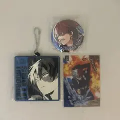 僕のヒーローアカデミア　轟焦凍　缶バッジ　H賞ラバーキーホルダー