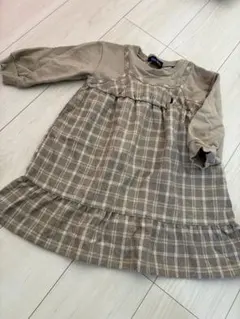 EAST BOY 長袖ワンピース ベージュチェック