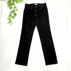 【UNIQLO】レギュラーフィット ブラック ストレートデニム 24インチ