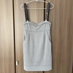 グレー ノースリーブ ミニワンピース M