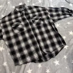 INGNI イング　レディース　チェック柄長袖シャツ ブラック・ホワイトMサイズ