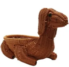 ラタン風バスケット バスケット 籐 収納カゴ ラタン 犬 ダックス マ0725M
