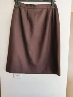 LANVIN ウールタイトスカート 42 ブラウンのサムネイル