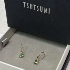 未使用 K10イエローゴールド エメラルドピアス　ツツミのサムネイル