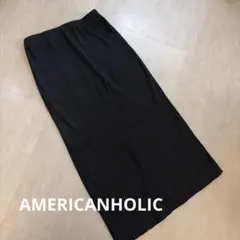 美品　AMERICANHOLIC リブスカート　L 黒