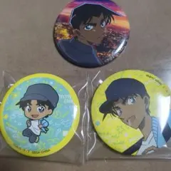 名探偵コナン　服部平次　 缶バッジ、缶ミラー 3個セット