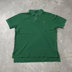 PolobyRalphLaurenラルフローレン半袖ポロシャツグリーン緑L古着