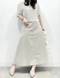 【gu】【新品未使用】【タグ付き】リネンブレンドバックオープンワンピース