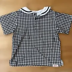こ*ま様 アプレレクール　セーラーカラー ギンガムチェック Tシャツ130のサムネイル