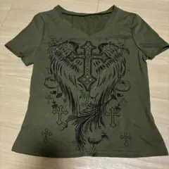 ROMWE オリーブグリーン 半袖Tシャツ M