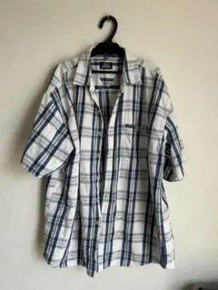 Dickies ディッキーズ 半袖チェックシャツ 白×青 オーバーサイズ 古着