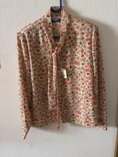 LIBERTY リバティ ボウタイブラウス 花柄 長袖 L 新品タグ付き ローズのサムネイル