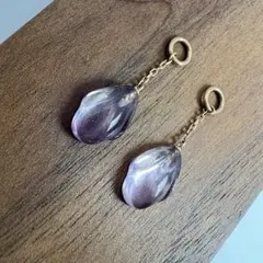 Kaya◆一点物✧パープルアゲート×ミスティックトパーズピアス✧14kgf Kaya様専用◇一点物✧パープルアゲート×ミスティックトパーズピアス