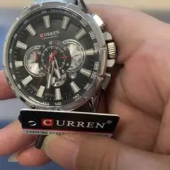 CURREN クロノグラフ ブラック腕時計