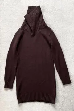 【美品】Layla Rose オフタートル　ニットワンピース　ブラウン　極暖