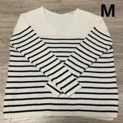 ハニーズ　ニット　ボーダー　黒　M