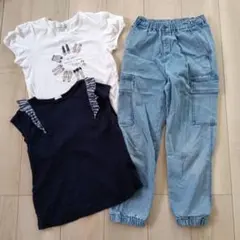 【まとめ売り】Tシャツとデニムパンツセット 140cm