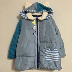 Baby cheer 猫耳フード付き中綿コート サックス 120 新品