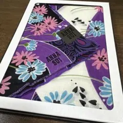 5*5様 ANNA SUI 花柄ハンカチ 紫【新品未使用】