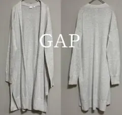 【GAP】ロングニットカーディガン M アイボリー ゆったり サイドスリット