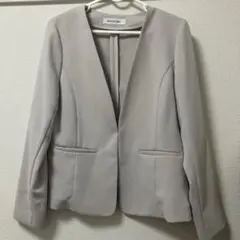 NATURAL BEAUTY BASIC ノーカラージャケット ベージュ