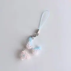 ブラジャーとパンツ　ビーズストラップ　ピンク×ブルー　韓国ファンシーy2k個性的