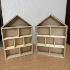 ❣️品薄商品❣️ダイソー 仕切りウッドボックス （ハウス） 2点 ミニチュア