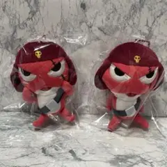 ケロロ軍曹 むにゅぐるみマスコット ほっぺぎゅ〜 キーホルダー ギロロ　２個