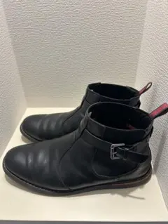 レザー ブラック サイドゴアブーツ