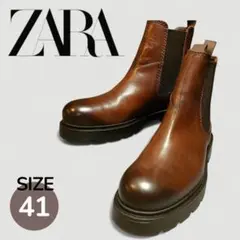 【極美品】ZARA レザー サイドゴアブーツ サイズ41