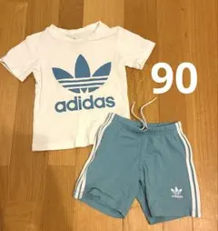 adidas ベビー　セットアップ　Tシャツ　ハーフパンツ　ブルー　90のサムネイル