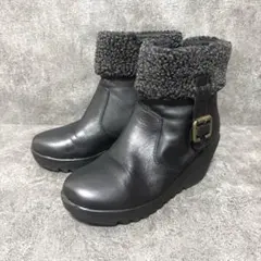 DANDY BOY ショートブーツ 23.0cm EEE 日本製 黒 ボア