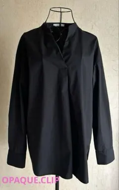 OPAQUE.CLIＰ　黒　スキッパーシャツ Lのサムネイル