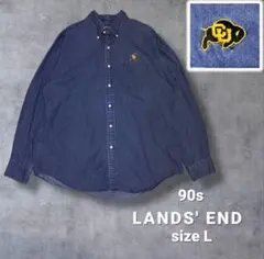 90s LANDS' END デニムシャツ CU Buffaloes 刺繍 L