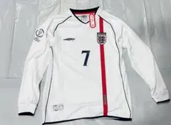 イングランド代表 ベッカム 長袖 ユニフォーム 2002 Mサイズ