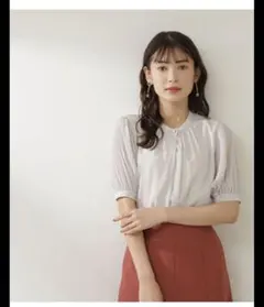 楊柳プリーツスリーブブラウス NATURAL BEAUTY BASIC