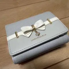 SAMANTHAVEGA 三つ折り財布 リボン ライトブルー
