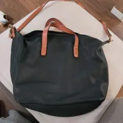 レザー ショルダーバッグ ダークグリーン 2way