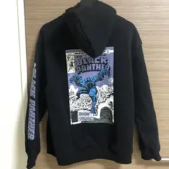 マーベル　ブラックパンサー　H&M パーカー　メンズ サイズM 裏起毛　黒