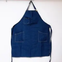 【未使用】デニムエプロン ポケット付き 男女兼用 料理 DIY ガーデニングのサムネイル