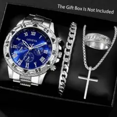 腕時計4点セット ブレスレット　ネックレス　リング メンズ　プレゼント お祝い