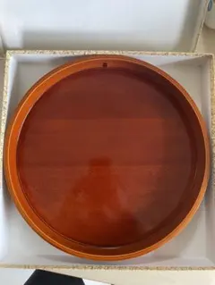飛騨春慶塗 盆 丸盆 飛騨春慶 未使用　伝統工芸品　琥珀色　約32.5〜33cm