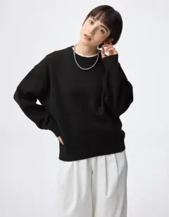 gu/スウェットライクニットオーバーサイズプルオーバー