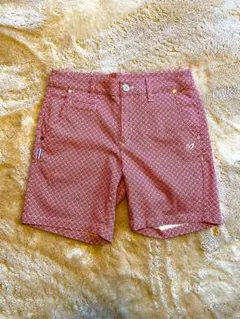 幾何学模様 レディースパンツ 赤