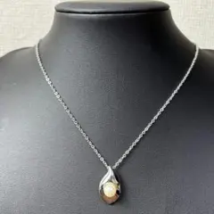 オパール ネックレス シルバー SILVER 925 刻印 雫 ペンダント 希少 