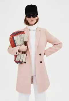 新品☆ZARA ザラ ロングコート アウター ベビーピンク L size