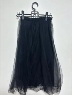 チュールフレアスカート 黒